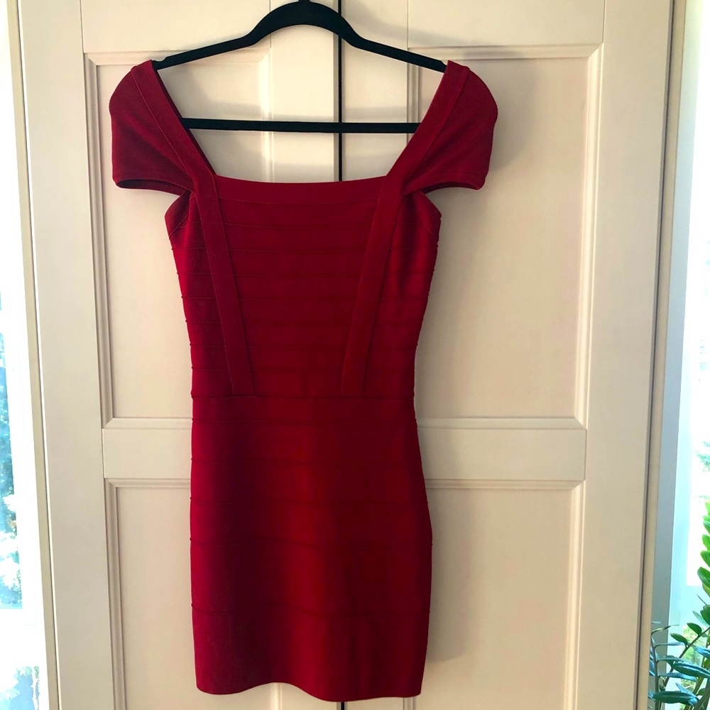 Red Marciano bodycon/bandage mini dress size small